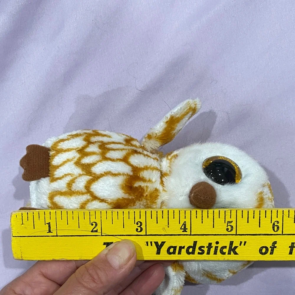 Ty Plush Barn Owl Toy in White and Gold Named SWOOPS